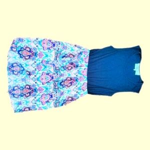 Dark Blue and multi colored mandala patterned dress.